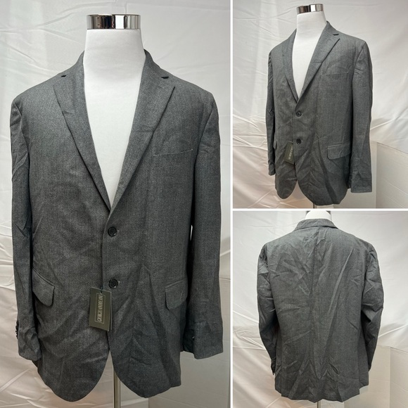 NWT Giorgio Andreani Reda 48R Gray Wool Unstructured 2-Button Blazer Jacket - Picture 7 of 11